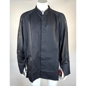 Chef Works Valencia Chef Coat Mens 3XL NWT Long Sleeve Cotton Blend Snaps Black